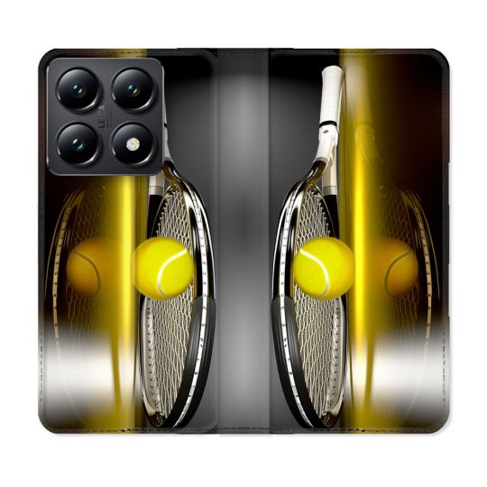 Housse Cuir Portefeuille Pour Xiaomi 14T Sport Tennis Reflet
