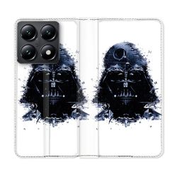 Housse Cuir Portefeuille Pour Xiaomi 14T Star Wars - Dark Vador Blanc