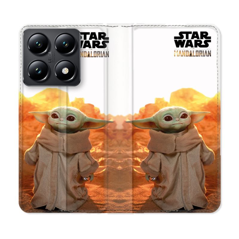 Housse Cuir Portefeuille Pour Xiaomi 14T Star Wars - Yoda bebe soleil