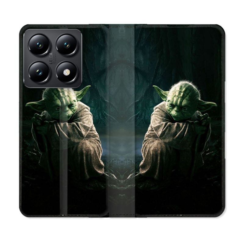 Housse Cuir Portefeuille Pour Xiaomi 14T Star Wars - Yoda sombre