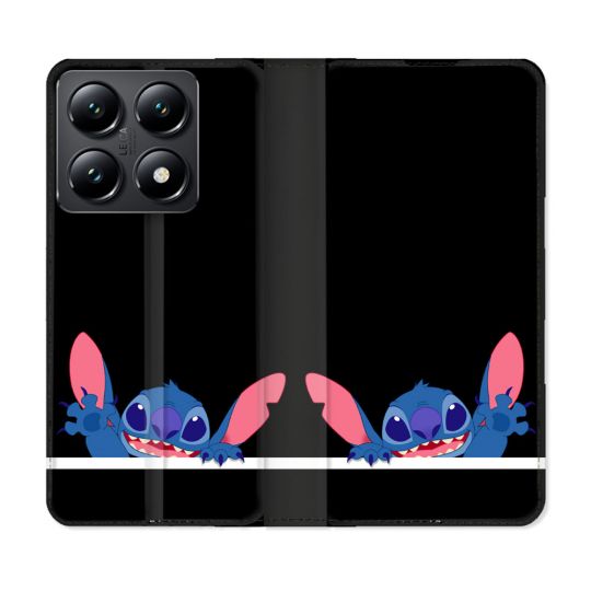 Housse Cuir Portefeuille Pour Xiaomi 14T Stitch Noir