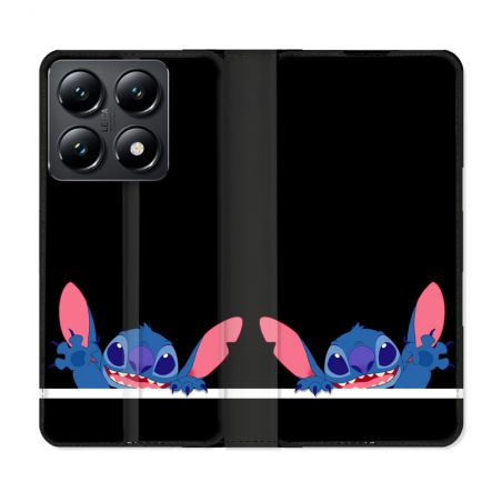 Housse Cuir Portefeuille Pour Xiaomi 14T Stitch Noir