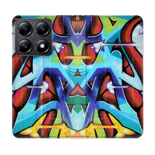 Housse Cuir Portefeuille Pour Xiaomi 14T Street Art Graf Color