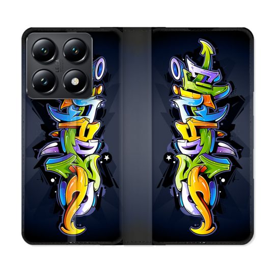Housse Cuir Portefeuille Pour Xiaomi 14T Street Art Graffiti