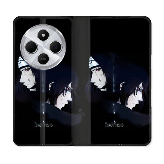 Housse Cuir Portefeuille Pour Xiaomi Redmi 14C 4G Manga Naruto Sasuke Itachi