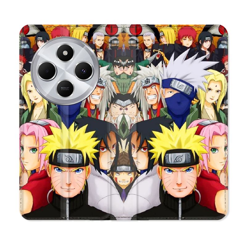 Housse Cuir Portefeuille Pour Xiaomi Redmi 14C 4G Manga Naruto Team