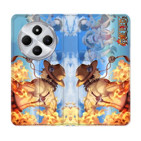 Housse Cuir Portefeuille Pour Xiaomi Redmi 14C 4G Manga One Piece Ace Color