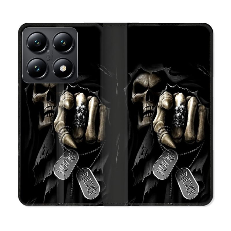 Housse Cuir Portefeuille Pour Xiaomi 14T Tete de Mort Your Next
