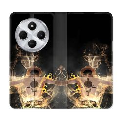 Housse Cuir Portefeuille Pour Xiaomi Redmi 14C 4G Manga One Piece Ace Noir