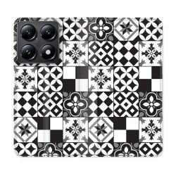 Housse Cuir Portefeuille Pour Xiaomi 14T Texture Carreau Ciment Noir