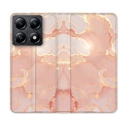 Housse Cuir Portefeuille Pour Xiaomi 14T Texture Marbre Rose