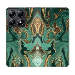Housse Cuir Portefeuille Pour Xiaomi 14T Texture Marbre Vert
