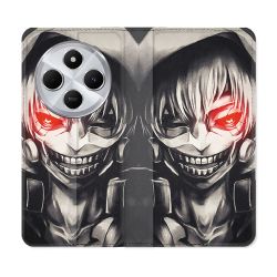 Housse Cuir Portefeuille Pour Xiaomi Redmi 14C 4G Manga Tokyo Ghoul Kaneki Noir