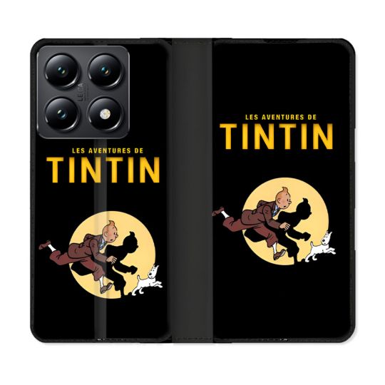 Housse Cuir Portefeuille Pour Xiaomi 14T Tintin Affiche