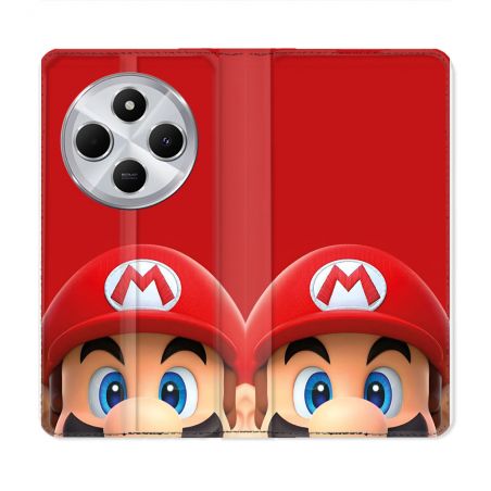 Housse Cuir Portefeuille Pour Xiaomi Redmi 14C 4G Mario Rouge
