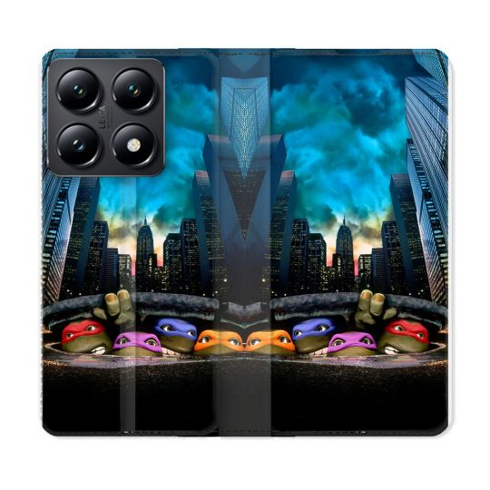 Housse Cuir Portefeuille Pour Xiaomi 14T Tortue Ninja Ville