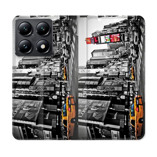 Housse Cuir Portefeuille Pour Xiaomi 14T Voyage Amerique USA New York Taxi