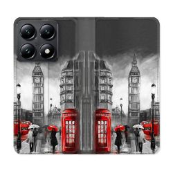 Housse Cuir Portefeuille Pour Xiaomi 14T Voyage Angleterre Londres Vintage