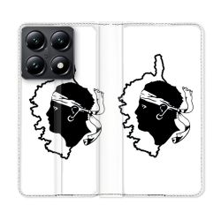 Housse Cuir Portefeuille Pour Xiaomi 14T Voyage Corse Blanc