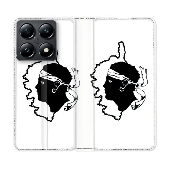 Housse Cuir Portefeuille Pour Xiaomi 14T Voyage Corse Blanc