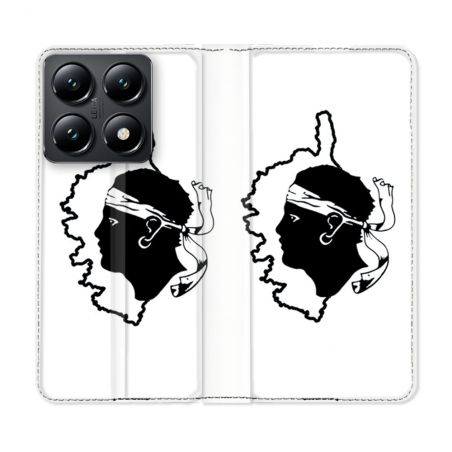 Housse Cuir Portefeuille Pour Xiaomi 14T Voyage Corse Blanc