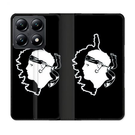 Housse Cuir Portefeuille Pour Xiaomi 14T Voyage Corse Noir