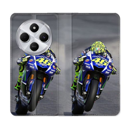 Housse Cuir Portefeuille Pour Xiaomi Redmi 14C 4G Moto Course GP Wheeling 46