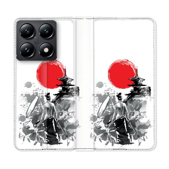 Housse Cuir Portefeuille Pour Xiaomi 14T Voyage Japon Femme