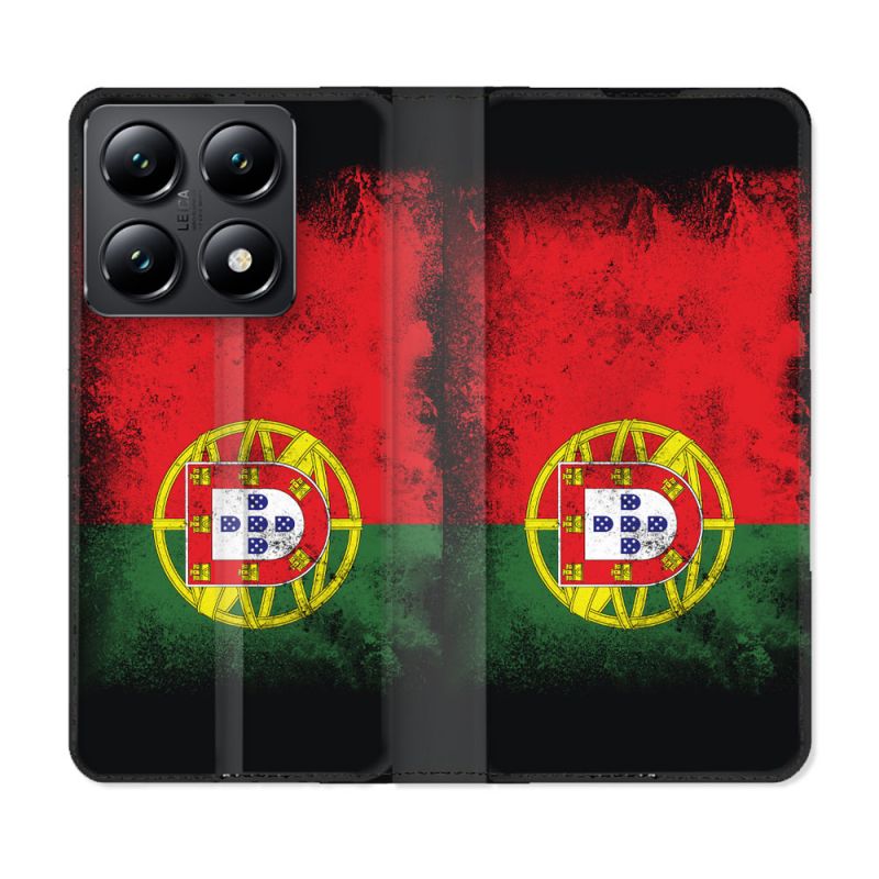 Housse Cuir Portefeuille Pour Xiaomi 14T Voyage Portugal Drapeau