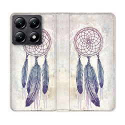 Housse Cuir Portefeuille Pour Xiaomi 14T Zen Attrape Reve Blanc