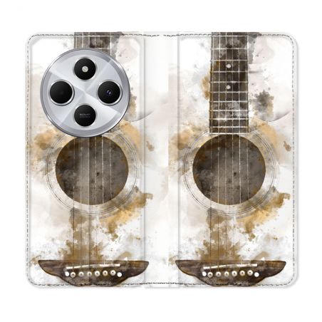 Housse Cuir Portefeuille Pour Xiaomi Redmi 14C 4G Musique Guitare Tag