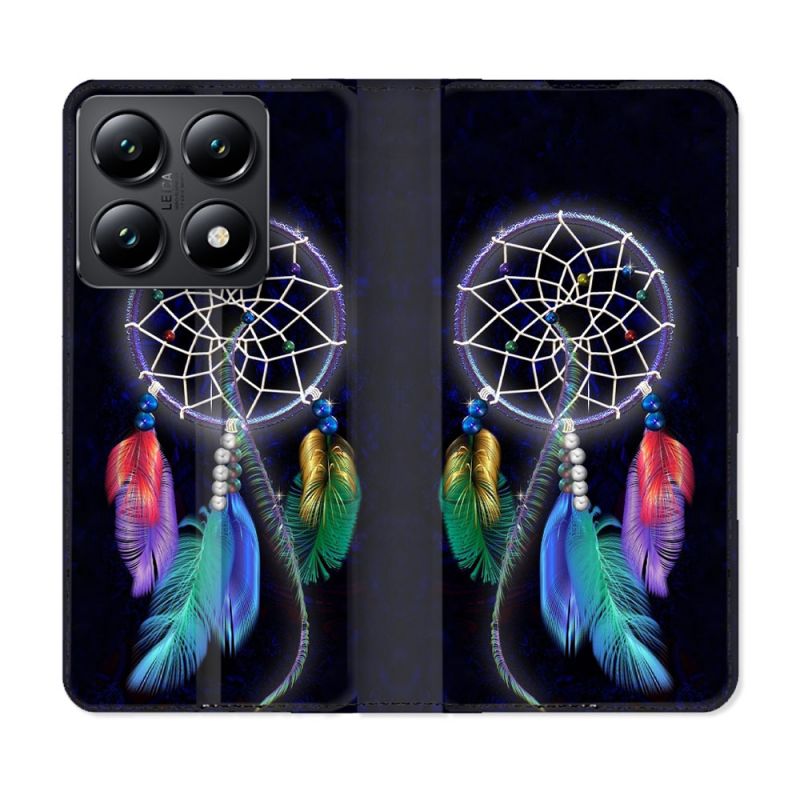 Housse Cuir Portefeuille Pour Xiaomi 14T Zen Attrape Reve Multicolore