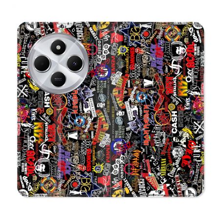 Housse Cuir Portefeuille Pour Xiaomi Redmi 14C 4G Musique Rock Groupe