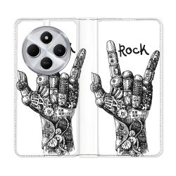 Housse Cuir Portefeuille Pour Xiaomi Redmi 14C 4G Musique Rock Main