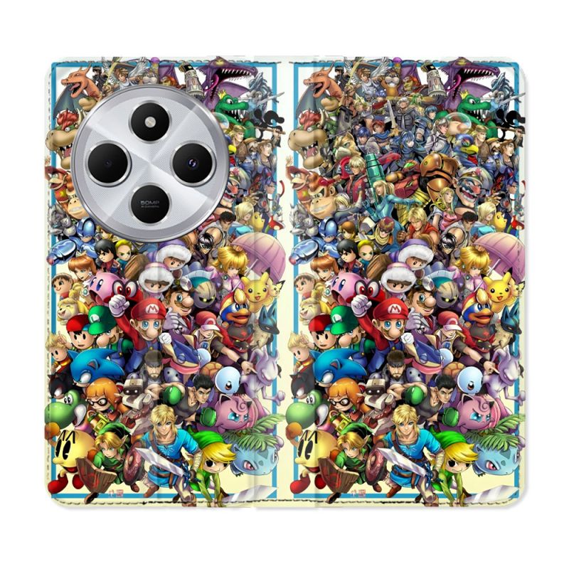 Housse Cuir Portefeuille Pour Xiaomi Redmi 14C 4G Nintendo