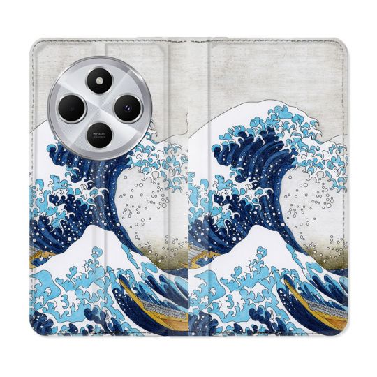 Housse Cuir Portefeuille Pour Xiaomi Redmi 14C 4G Peinture La Grande Vague