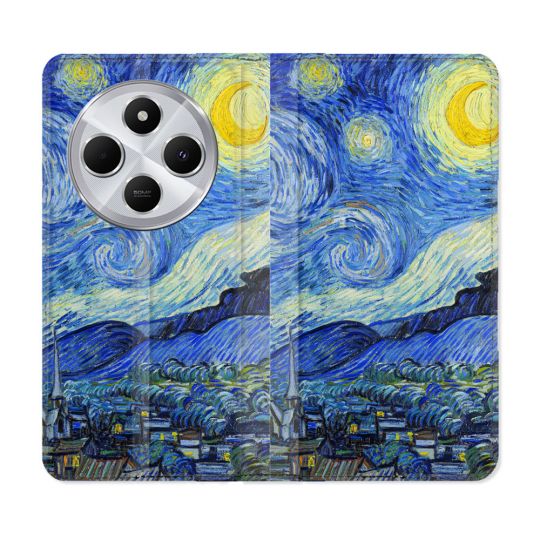 Housse Cuir Portefeuille Pour Xiaomi Redmi 14C 4G Peinture La nuit étoilée