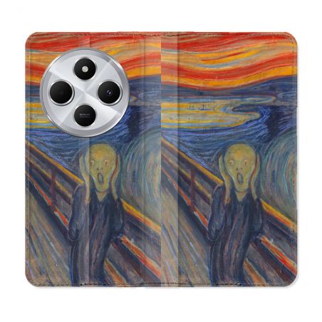 Housse Cuir Portefeuille Pour Xiaomi Redmi 14C 4G Peinture Le Cri