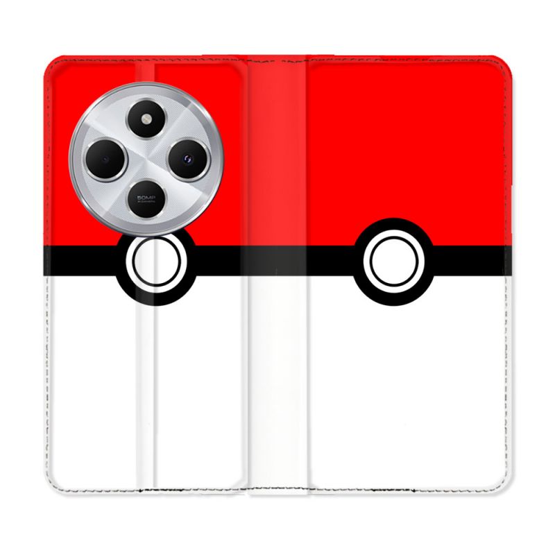 Housse Cuir Portefeuille Pour Xiaomi Redmi 14C 4G Pokemon Pokeball