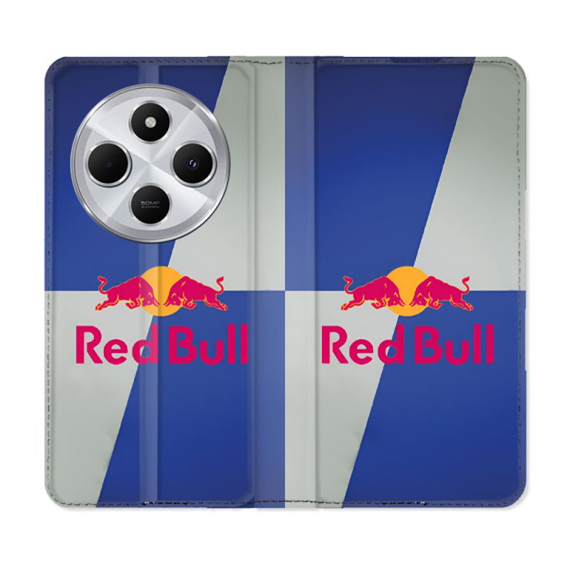 Housse Cuir Portefeuille Pour Xiaomi Redmi 14C 4G Red Bull Classique