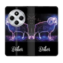 Housse Cuir Portefeuille Pour Xiaomi Redmi 14C 4G Signe Zodiaque 2 Bélier