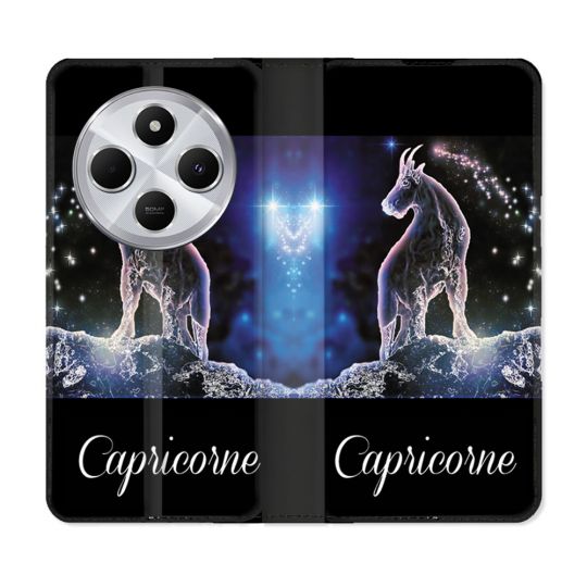 Housse Cuir Portefeuille Pour Xiaomi Redmi 14C 4G Signe Zodiaque 2 Capricorne