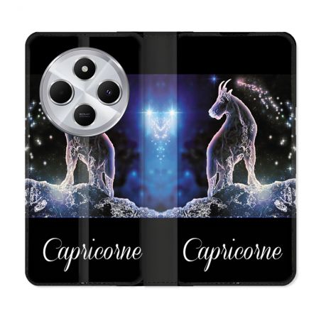 Housse Cuir Portefeuille Pour Xiaomi Redmi 14C 4G Signe Zodiaque 2 Capricorne
