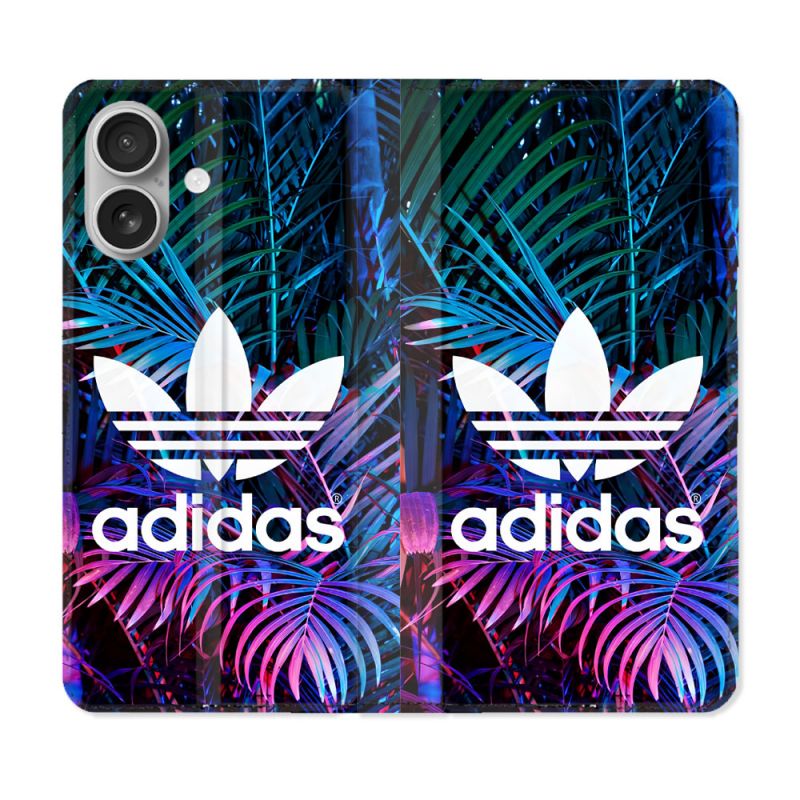 Housse Cuir Portefeuille Pour Iphone 16 Adidas Palmier