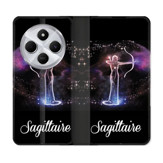 Housse Cuir Portefeuille Pour Xiaomi Redmi 14C 4G Signe Zodiaque 2 Sagittaire