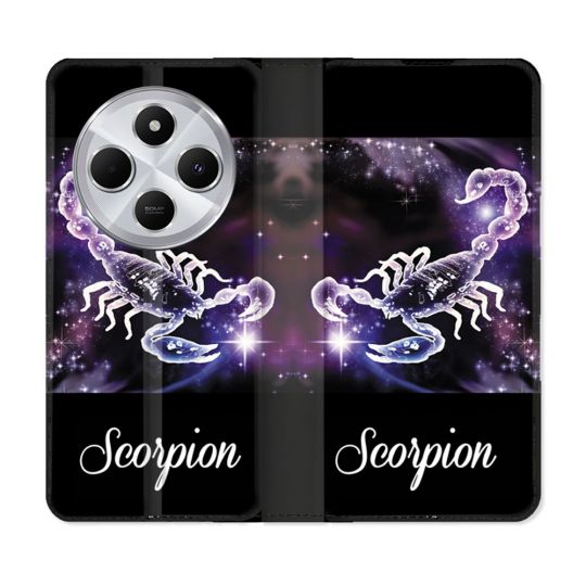 Housse Cuir Portefeuille Pour Xiaomi Redmi 14C 4G Signe Zodiaque 2 Scorpion