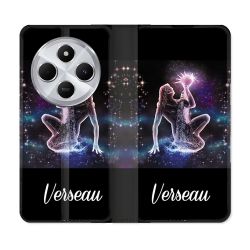 Housse Cuir Portefeuille Pour Xiaomi Redmi 14C 4G Signe Zodiaque 2 Verseau