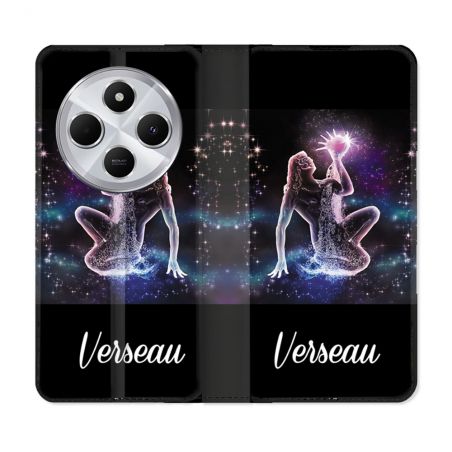 Housse Cuir Portefeuille Pour Xiaomi Redmi 14C 4G Signe Zodiaque 2 Verseau