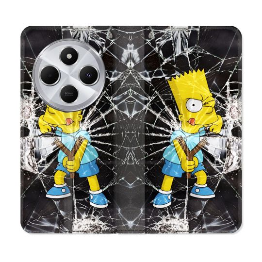 Housse Cuir Portefeuille Pour Xiaomi Redmi 14C 4G Simpson Bart