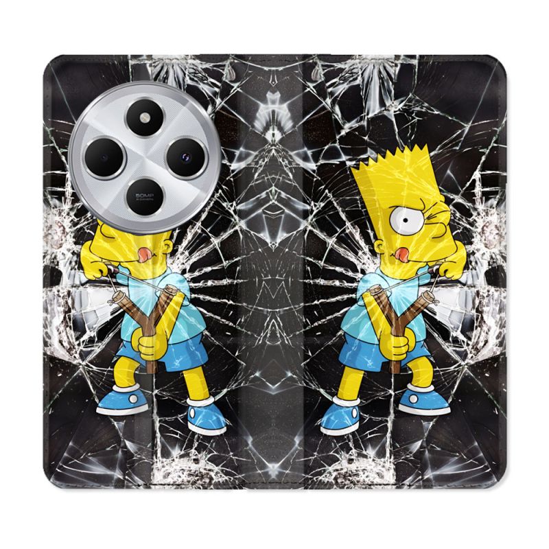 Housse Cuir Portefeuille Pour Xiaomi Redmi 14C 4G Simpson Bart